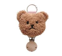 Uqezagpa Clip de chapeau tête d'ours pour voyage élégant sac à dos pendentif femme accessoire sac à main accessoire portable chapeau fixation, Length 12.5cm, Pinces en bois et en métal, bandes