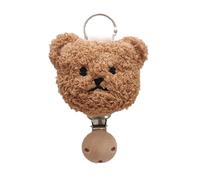 Uqezagpa Clip de chapeau tête d'ours pour voyage élégant sac à dos pendentif femme accessoire sac à main accessoire portable chapeau fixation, Length 12.5cm, Pinces en bois et en métal, bandes