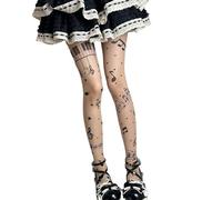 Uqezagpa Collants joyeux motif musical pour filles, taille élastique, construction solide, séchage rapide, adaptés aux enfants actifs collants notes de musique, couleur, taille unique