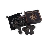 Uqezagpa Collection complète de symboles de runes nordiques pour l'étude du mysticisme Divination portable avec livret éducatif
