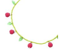 Uqezagpa Collier à breloques framboise fabriqué à partir d'acrylique léger avec de petites perles pour un look élégant pour toutes les occasions. Collier tendance