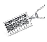 Uqezagpa Collier avec pendentif en forme de boulier en acier inoxydable avec chaîne réglable pour les amateurs de mode et les amateurs de mathématiques à porter au quotidien, taille unique, Comme