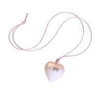 Uqezagpa Collier avec pendentif en forme de cœur avec nœud papillon et chaîne réglable fait à la main pour femmes et filles unique et tendance, 4x4cm, Acrylique, Pas de gemme