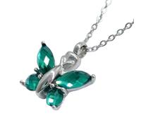 Uqezagpa Collier avec pendentif en forme de papillon en cristal galvanisé pour cendres de crémation