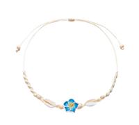 Uqezagpa Collier de cou en perles d'argile douce avec fleur de coquillage naturel - Cadeau élégant tissé à la main - Non conformiste, One Size, Comme décrit, Comme décrit.