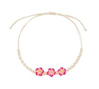 Uqezagpa Collier de cou en perles d'argile douce avec fleur de coquillage naturel - Cadeau élégant tissé à la main - Non conformiste, One Size, Comme décrit, Comme décrit.