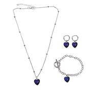 Uqezagpa Collier d'humeur avec pendentif en forme de cœur - Contrôle de la température - Changement de couleur - Chaîne en acier