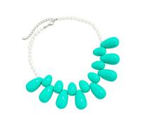 Uqezagpa Collier en acrylique brillant en forme de goutte d'eau - Chaîne réglable - Bijoux de cou pour un usage quotidien - Bijoux tendance en acrylique, Moyen, Comme décrit, Comme décrit.