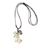 Uqezagpa Collier en céramique fait à la main en forme de feuille - Design unique - Bijoux portables avec chaîne réglable pour femme tendance et décontractée, 5060cm, Corde + plastique, Pas de gemme