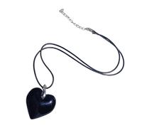 Uqezagpa Collier en résine fabriqué à la main en forme de cœur avec cordon réglable en cuir PU, bijou d'amour minimaliste pour femmes et hommes, pendentif en cristal de cristal, One Size, Comme décrit