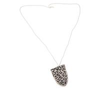 Uqezagpa Collier imprimé léopard avec fermoir magnétique pour un port facile, longue chaîne, accessoire de bijoux tendance pour femme au quotidien, 5.8x7.5cm 41cm50cm, cortex