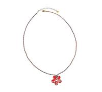 Uqezagpa Collier léger en acrylique avec pendentif fleur tressée confortable pour un usage quotidien, One Size, Comme décrit, Comme décrit.