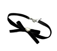 Uqezagpa Collier ras du cou avec nœud en forme de cœur - Style vintage - En velours - Fait à la main - Accessoire tendance pour femme, Length 38CM, Velours, Pas de gemme