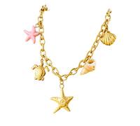 Uqezagpa Collier tendance en forme d'étoile de mer et coquillage, accessoire de cou élégant pour un usage quotidien et ajouter une touche de fraîcheur, charme naturel, pendentif au design unique