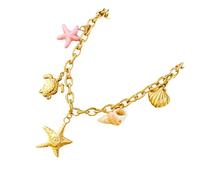 Uqezagpa Collier tendance en forme d'étoile de mer et coquillage, accessoire élégant pour le cou à porter au quotidien et ajouter une touche de fraîcheur, bijou naturel et durable, taille unique