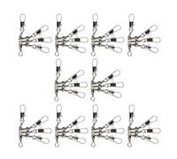 Uqezagpa Connecteur émerillons de pêche à trois voies pour appâts durs Tête plombée Rotations lisses en acier Laiton Construction lisse Crochet eau salée Eau douce Connexion rapide Connecteur