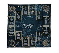 Uqezagpa Constellations Motif astrologie Nappe d'autels en tissu carré Divinations Carte Table Sorcellerie Deck Constellations Motif Tarots Nappe de carte Spirituelle