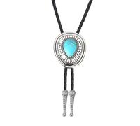 Uqezagpa Cravate réglable en longueur pour homme populaire danse soirée fête pierres précieuses pendentif excellent anniversaire Bolo cravate pour homme Bolo Cravate d'approvisionnement Cravate