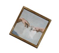 Uqezagpa Creative Cats Interprétation de la peinture sur multi-usages carré en bois 20 cm Art mural fantaisiste