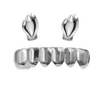 Uqezagpa Crocs de dents creux tendance en cuivre pour cosplay, accessoire de dents adapté pour les festivals, les célébrations, bijoux de dents en cuivre, C, Comme décrit, Comme décrit.