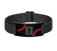 Uqezagpa Croix pour homme inspirée du drapeau américain réglable en acier inoxydable et cuir Bijoux religieux Cadeau pour homme Drapeau américain Croix en acier inoxydable, taille unique, Comme décrit