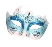 Uqezagpa Demi-masque pour femme avec note de musique scintillante pour bal masqué vénitien pour carnavals, fêtes costumées, Halloween