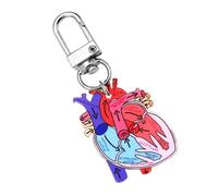 Uqezagpa Diagramme du cœur humain Porte-clés en forme de cœur détaillé Accessoire pour enseigner l'anatomie pour adultes et enfants Porte-clés anatomie physique, Cœur 2, taille unique