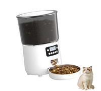 Uqezagpa Distributeur automatique de nourriture en ABS 4 L avec bouton USB pour chien - Grande capacité de stockage - Idéal pour une utilisation en voyage - Distributeur de nourriture programmé pour