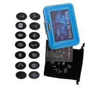 Uqezagpa Divinations Bois couru avec sac de rangement Méditations Gravé Décoratif Western Païen Guide Livre Bois