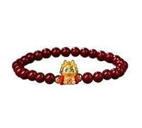 Uqezagpa Dragon Year Vermillon avec symbole unique Dragon Year Unique Chinois Charm Bracelets Réglable Symbole Fait Main Accessoire, taille unique, Comme décrit