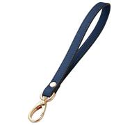 Uqezagpa Dragonne de sac à main en polyuréthane avec poignée de porte-clés - Accessoire de bricolage - Dragonne pour sac à main, portefeuille, pochettes, porte-clés, bleu marine, One Size