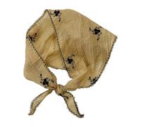 Uqezagpa Écharpe brodée florale compacte et pliable - Foulard multifonction - Petite épaule ou cache-cou - Respirant - Pour activités de plein air, kaki, Taille unique