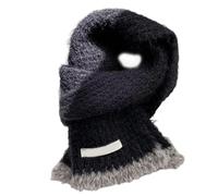 Uqezagpa Écharpe d'hiver douce et chaude en tricot pour femme et fille - Écharpe épaisse et chaude pour homme et femme, Noir , Taille unique