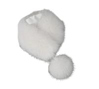 Uqezagpa Écharpe tendance pour femme en fausse fourrure pour l'hiver, blanc, Taille unique