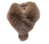 Uqezagpa Écharpe tendance pour femme en fausse fourrure pour l'hiver, Couleur caramel., Taille unique