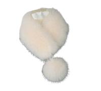 Uqezagpa Écharpe tendance pour femme en fausse fourrure pour l'hiver, Couleur thé au lait., Taille unique