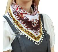 Uqezagpa Écharpe triangulaire multi-usage pour femme avec pompons élégants et motif floral pour les voyages et les soirées, écharpe élégante à franges, Petite imitation florale, taille unique