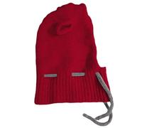 Uqezagpa Écharpe tricotée avec cordon de serrage pour adolescente et fille - Pull chaud avec oreilles d'ours - Balaklava, Rouge, Taille unique