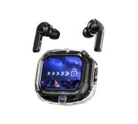 Uqezagpa Écouteurs radio à cadre visible, affichage couleur, fonction d'annulation active du bruit, contrôle tactile, son clair, autonomie de la batterie de 30 heures, coque fine et évidente