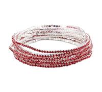 Uqezagpa Élégant bracelet multicouche élastique avec strass et perles de cristal pour femme - Accessoires de mode - Pierres précieuses colorées, taille unique, Comme décrit