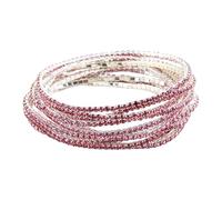 Uqezagpa Élégant bracelet multicouche élastique avec strass et perles de cristal pour femme - Accessoires de mode - Pierres précieuses colorées, taille unique, Comme décrit