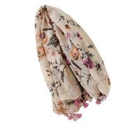 Uqezagpa Élégant châle à franges imprimé floral pour femme - Écharpe de plage résistante au soleil - Hijab - Pour l'extérieur