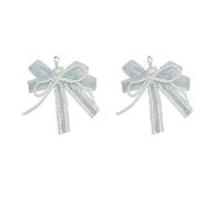 Uqezagpa Élégant clip de chaussure détachable ABS perles et dentelle Bowknot Lacets Charme Décoration pour chaussures de femmes, SizeApprox.12cm/4.72inch, Le nœud est fait de nettoyage, et la perle