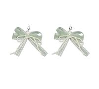 Uqezagpa Élégant clip de chaussure détachable ABS perles et dentelle Bowknot Lacets Charme Décoration pour chaussures de femmes, SizeApprox.12cm/4.72inch, Le nœud est fait de nettoyage, et la perle
