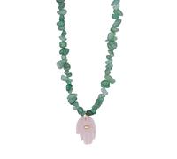 Uqezagpa Élégant collier avec pendentif main de Fatma - Accessoire de bijoux pour femme tendance à la recherche de symboles culturels et tendance, 4247cm, Pierre naturelle