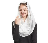Uqezagpa Élégant foulard en dentelle pour femme - Bandana résistant au soleil pour les journées chaudes et printanières - Pour le camping, les voyages, la prise de photos, Blanc 2, Taille unique