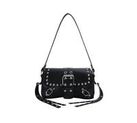 Uqezagpa Élégant sac à bandoulière en cuir PU avec clous pour femme, sac à main décontracté pour les trajets et le shopping, sac à main à la mode, Noir