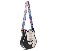 Uqezagpa Élégant sac à bandoulière en cuir PU en forme de guitare décontracté pour les amateurs de musique et les voyageurs, Noir , One Size