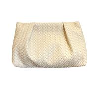 Uqezagpa Élégant sac à main carré en cuir PU de soirée, sac à main rétro sans sangle, sac à main élégant pour femme, sac à main pour bureau, fermeture sécurisée, blanc, One Size