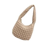 Uqezagpa Élégant sac à main matelassé en coton avec fermeture éclair, grand sac à bandoulière sous les aisselles pour femmes à la mode, kaki, One Size